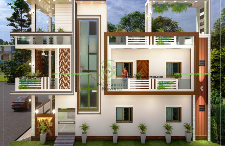 Leading 3D Elevation Nakshaa Banwao