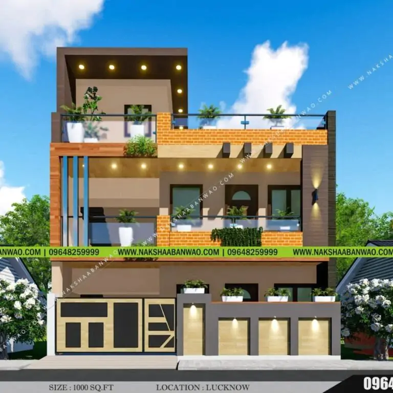 Modern house elevation 3D Elevation best architect in lucknow