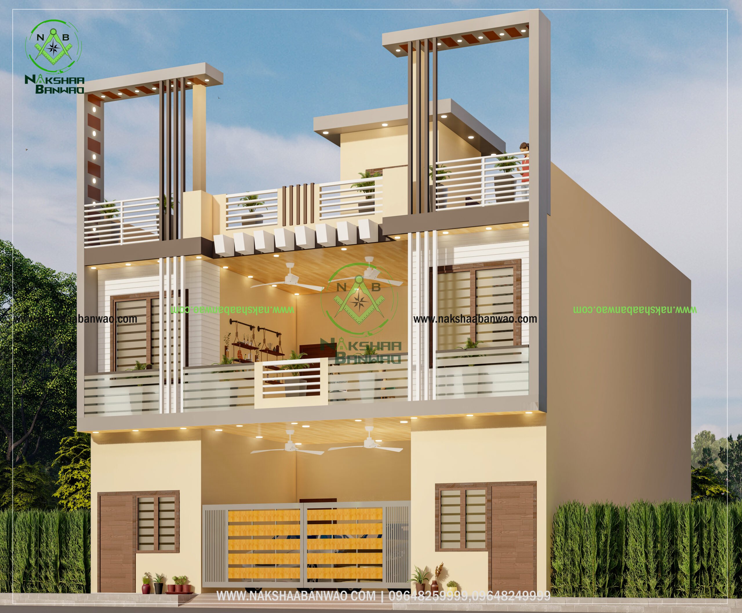 Leading 2d|3D Elevation and Floor plan at nakshaa banwao